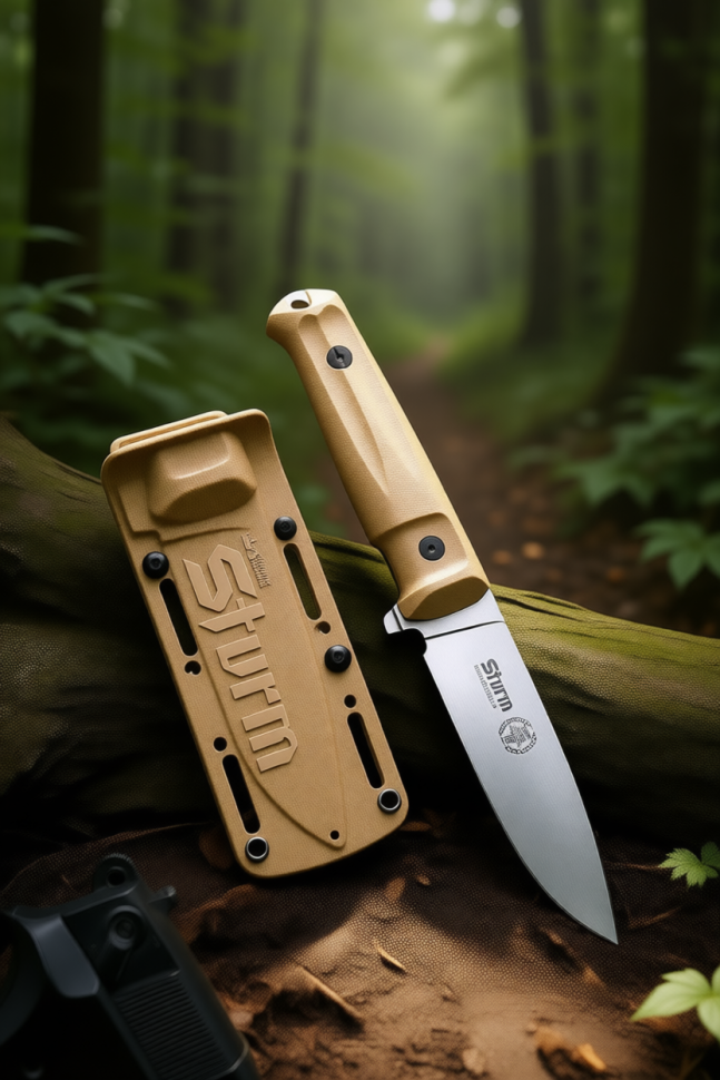 STURM AUS-10Co (Cryo) SW G10-DH PS (StoneWash,G10 Desert Handle, Polyamide Sheath) туристический нож