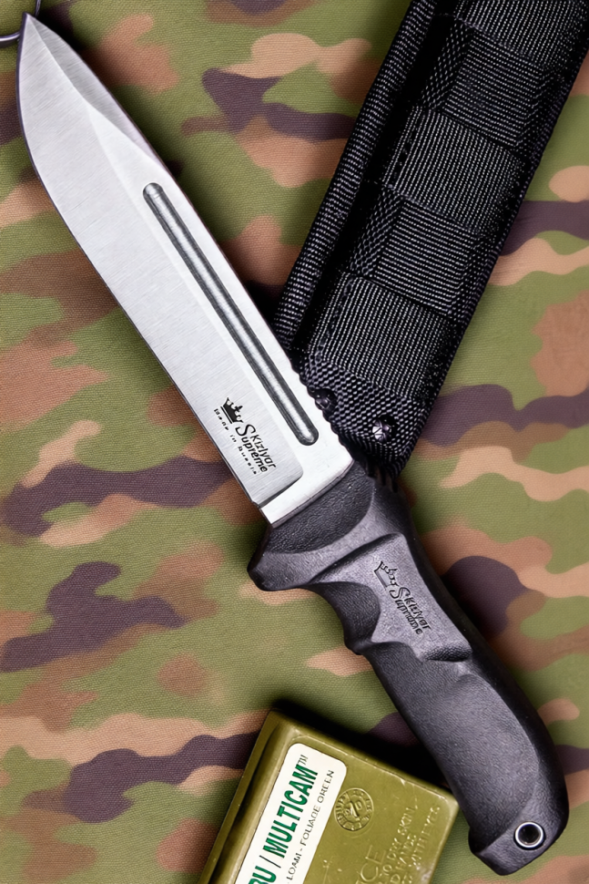 DOMINUS AUS-8 SW BKH Camo (StoneWash, Black Kraton Handle, Camo MOLLE Sheath) туристический нож