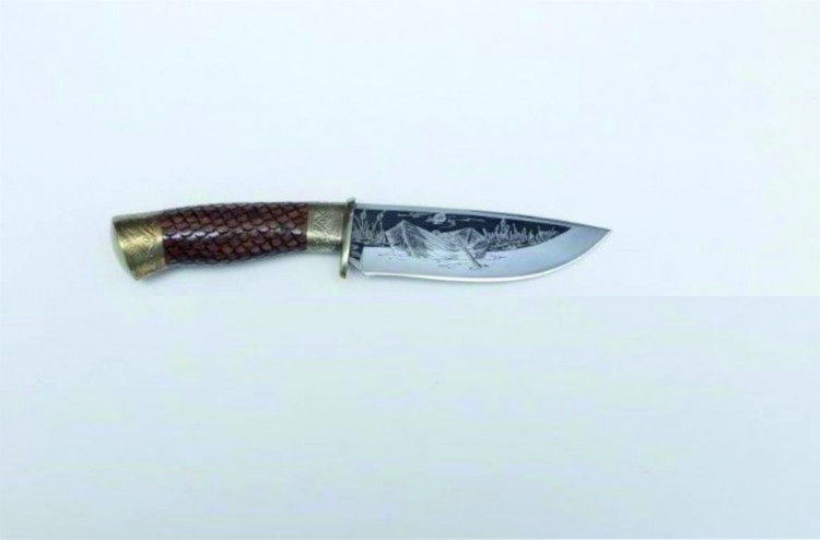 Нож туристический "Терек", орех, гардовый, резной, Кизляр