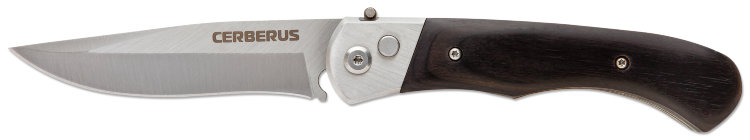 Нож автоматический с деревянной рукоятью и клипсой, Ножемир, Cerberus A-136