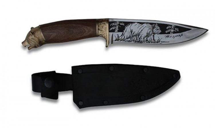 Нож туристический "Сафари-2", латунь, орех, Кизляр