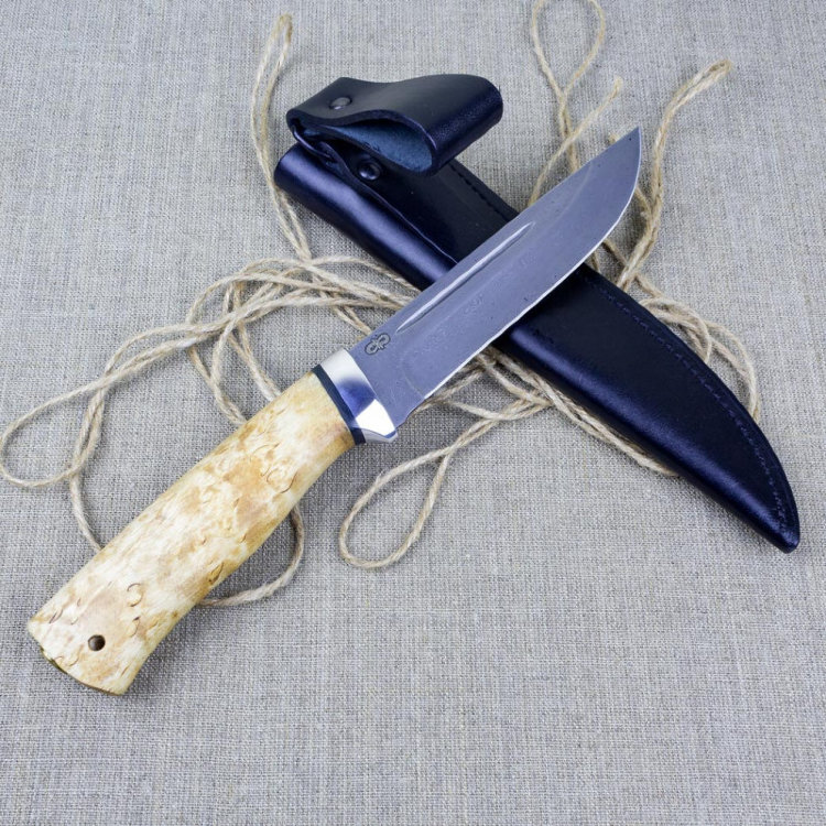 Нож туристический "Бекас" карельская береза, алюминий, ZDI 1016, Златоуст АиР