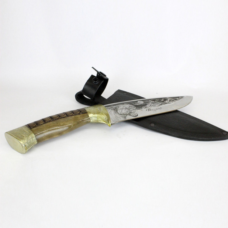 Нож туристический "Сафари-2", гардовый, резной, Кизляр