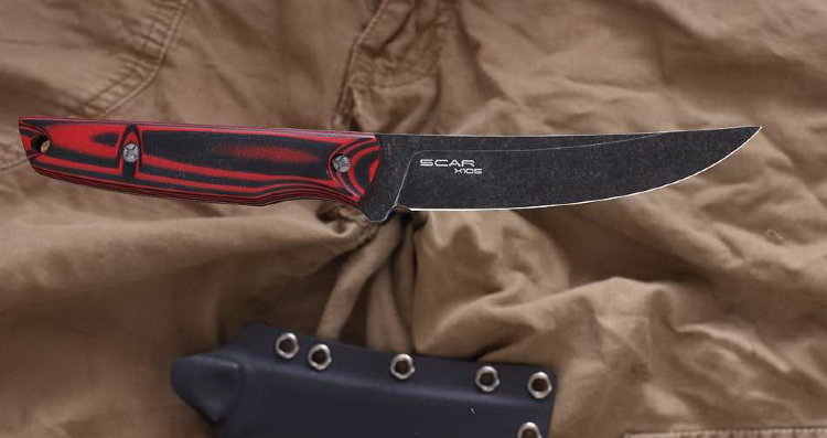 Нож туристический "Scar red black", N.C.Custom