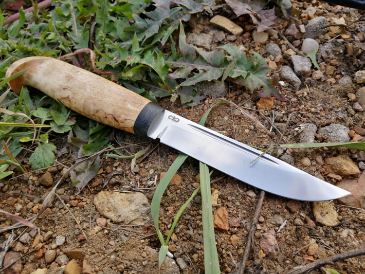 Нож туристический, Финка Lappi, карельская береза, Златоуст АиР