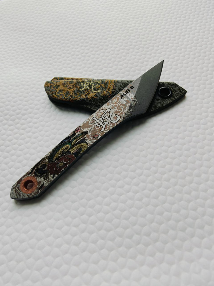 Нож скелетный киридаши Snake, Green