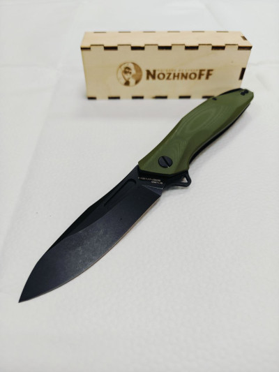 Нож складной Mr.Blade Hemnes Gen.2 (Black Stonewash, G10 Olive)