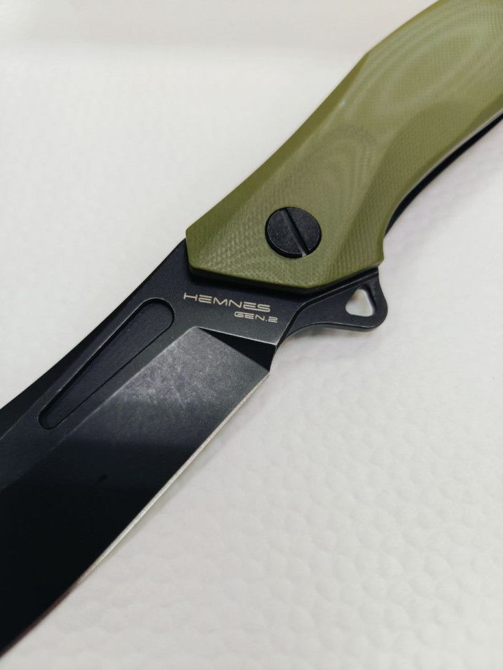 Нож складной Mr.Blade Hemnes Gen.2 (Black Stonewash, G10 Olive)