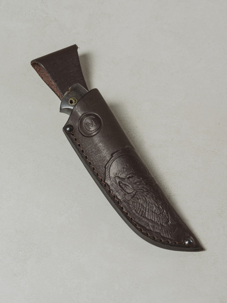 Нож Шкурник для снятия шкур охотничий Мастерская Семина PGK стабилизированная карельсткая береза кожаные ножны