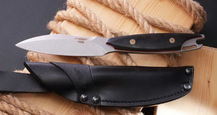Нож "Twin" StoneWash, N.C.Custom