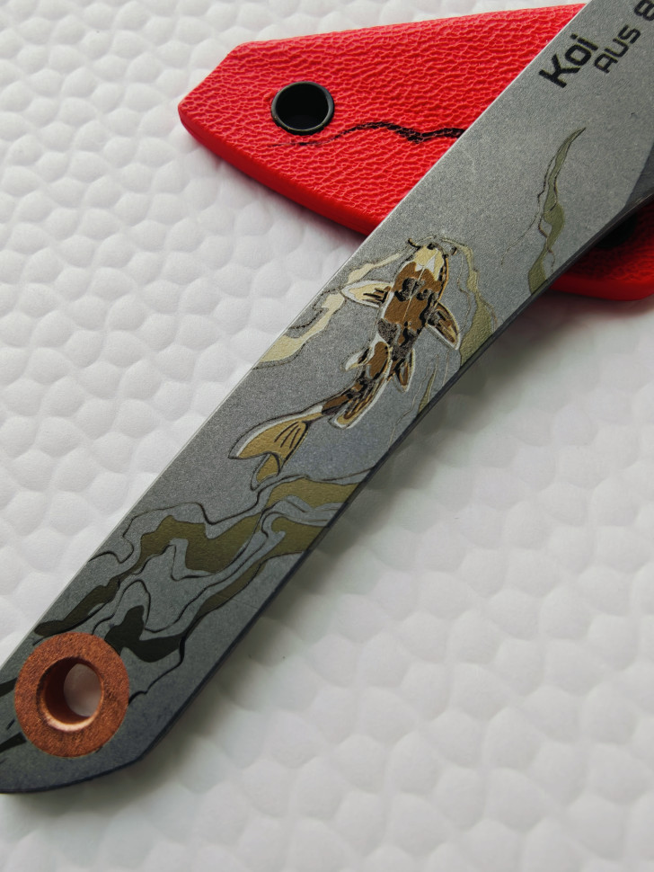 Нож скелетный киридаши KOI Fish N.C.Custom