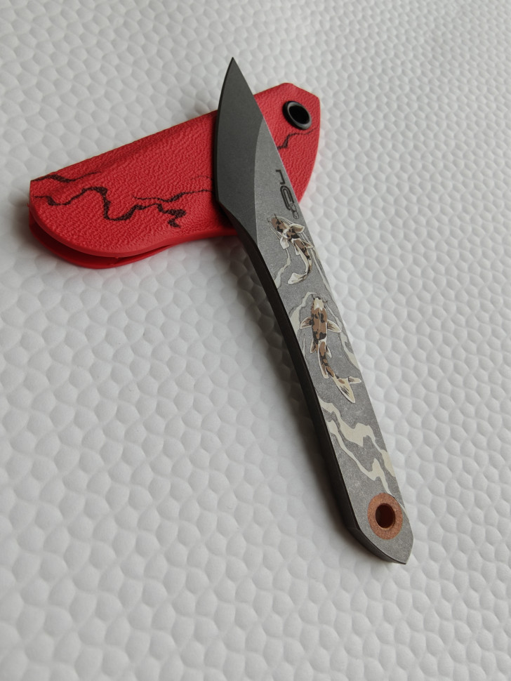 Нож скелетный киридаши KOI Fish N.C.Custom
