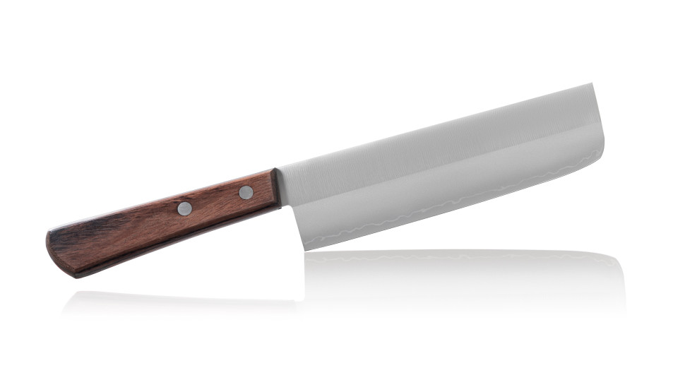 Японский кухонный нож Накири Kanetsusu AUS-8 SUS410 рукоять розовое дерево купить с доставкой по Москве по Санкт-Петербургу