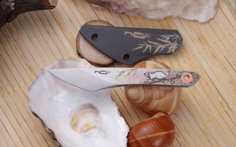 Нож туристический киридаши SO bead blast, N.C.Custom