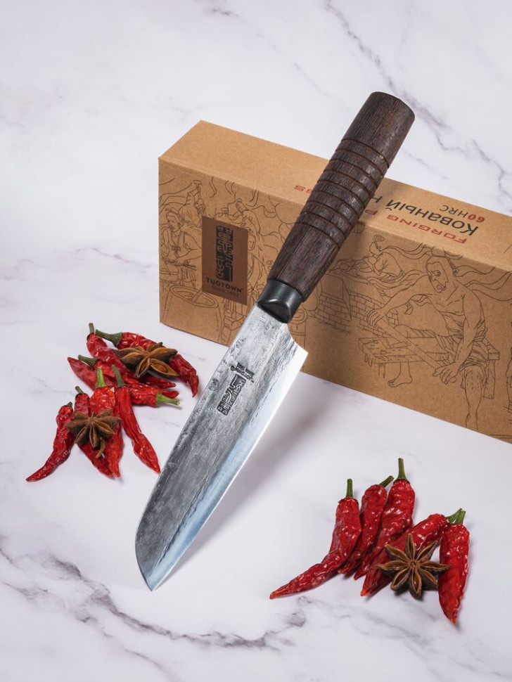 Кухонный нож Santoku Mini кованый HAI 905010