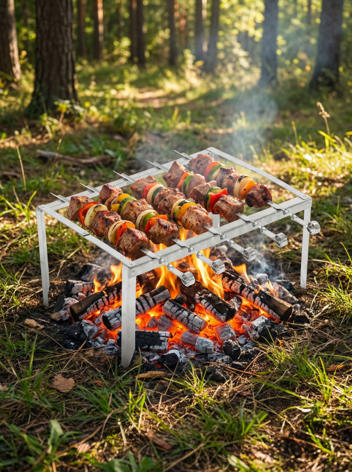Шашлычный набор Пикник (мангалом шампуры нож посуда)