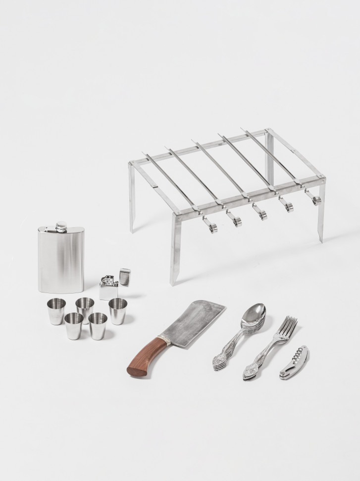 Шашлычный набор Пикник (мангалом шампуры нож посуда)