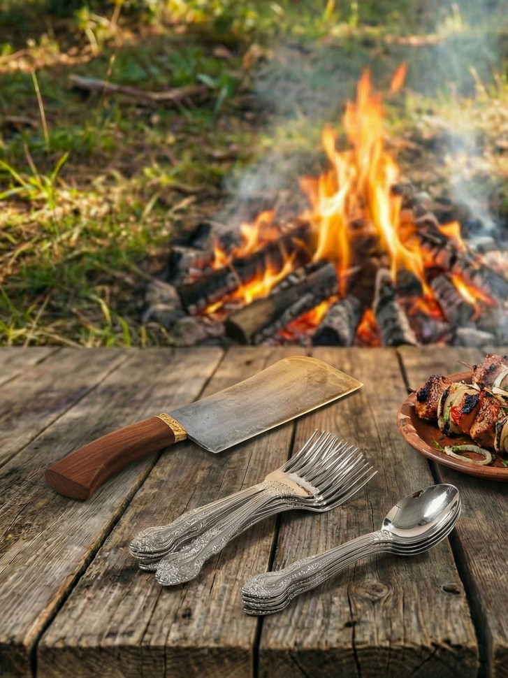Шашлычный набор Пикник (мангалом шампуры нож посуда)