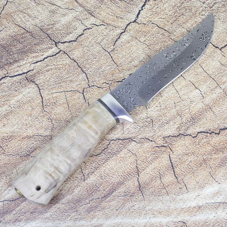 Нож туристический "Клычок-1", карельская береза-алюминий, ZD-0803, Златоуст АиР