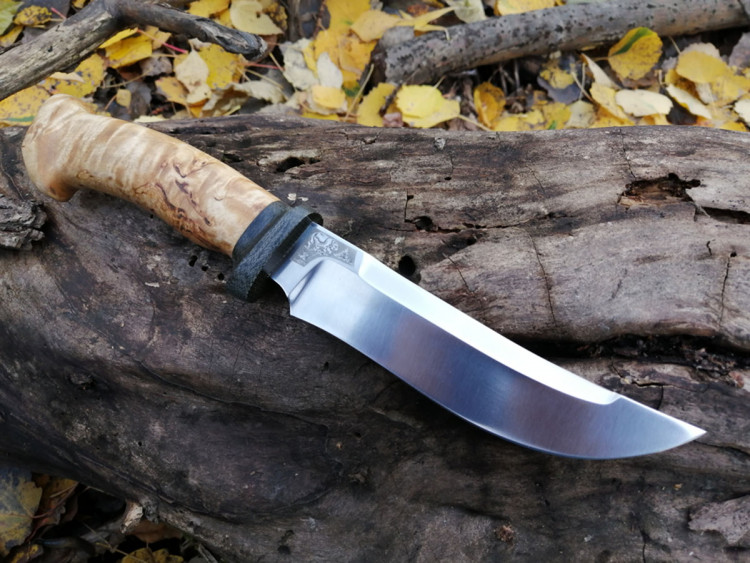 Нож разделочный "Росомаха",  карельская береза, Златоуст АиР