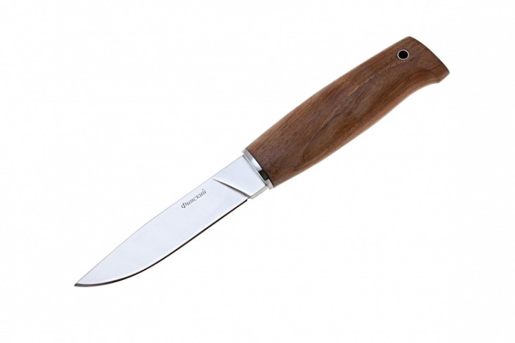 Нож туристический "Финский", орех, черный stonewash, Кизляр